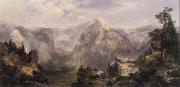 Thomas Moran Half Dome,Yosemite oil painting artist